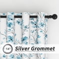 thumbnail image 5 of Lfeey Blackout Curtains for Bedroom 42"x63", Teal Floral, Thermal Insulated Light Blocking Grommet Drapes, Set of 2, 5 of 7
