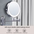 thumbnail image 3 of Wall Mounted Makeup Mirror,10X Majnifying Mirror LED Light Dimmable Touch Screen,USB Charge,8 Inch Extendable Double Sided Vanity Mirror,Chrome, 3 of 9