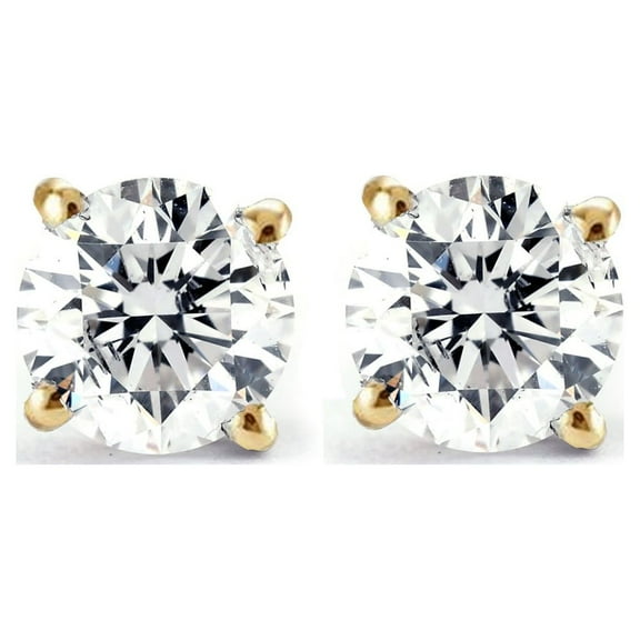 Pompeii 1 CT. T.W. Natural White Diamond Studs 14K White or Yellow Gold (G/H,I2-I3)
