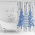 thumbnail image 4 of Extra Long Shower Curtain 72x96 Inch, Blue Christmas Shower Curtain Waterproof Bathroom Decor Blue Plaid Xmas Tree Snowflake Winter Fabric Bath Curtain Set Accessories with Hooks, 4 of 6