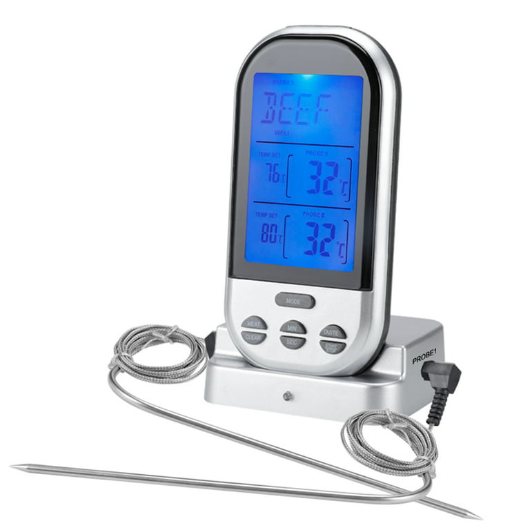 Wireless Meat Thermometer Remote Digital Kitchen Cooking Food