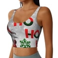 thumbnail image 2 of Fotbe Cute Santa Pattern Womens' Sports Bra Longline Wirefree Padded with Medium Support Sports Moisture-Wicking Workou Vest,Tank Top-, 2 of 9
