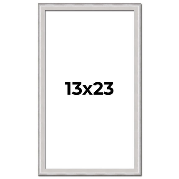 13x23 Frame Silver Inner Slope Bevel Picture Frame | 1 Inch Moulding Width | 0.75 Inch Rabbet Depth