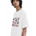 thumbnail image 2 of Men's T Shirts, Red Blue Butterfly T-Shirt for Men Crew Neck Tees Cotton Tops, White, XL, 2 of 9