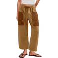 thumbnail image 4 of Women Baggy Barrel Sweatpants Casual Drawstring Wide Leg Pants Lounge Cargo Trousers with Pockets, 4 of 7