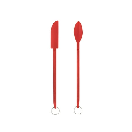 

TKing Fashion Mini Silicone Telescopic Spatula Makeup Spatula Small Spatula For Cosmetics Reusable Beauty Spatula Jar Spatula Food Scraper - Red