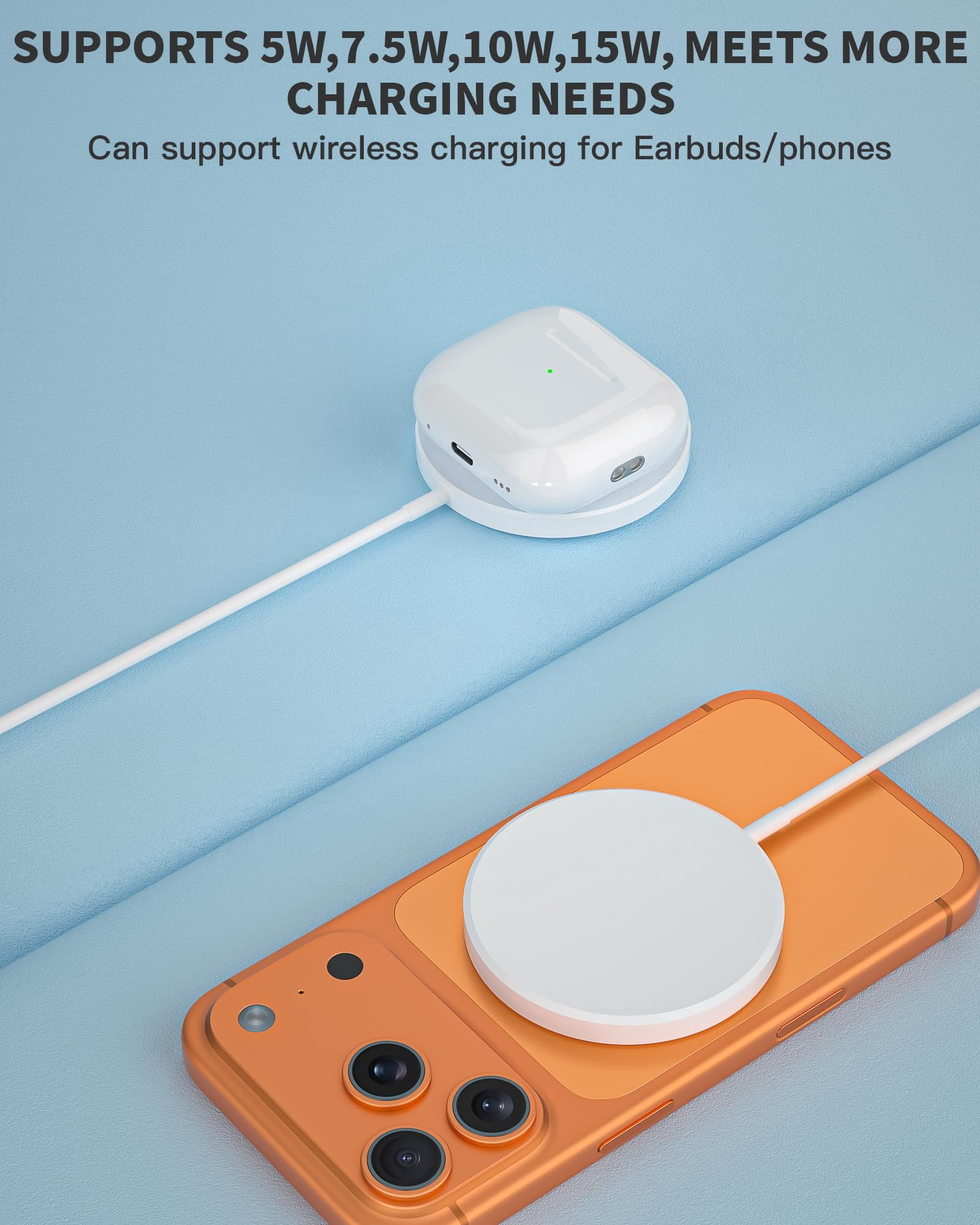 LujingZ 2 - Pack Wireless Magnetic Fast Apple Mag - Safe Charger - Flat Charging Pad for iPhone 17Pro Max/16 Pro Max/16Pro/16/15Pro Max/15 Plus/14/13/12 & AirPods 3/2/Pro/Pro 2