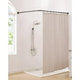 thumbnail image 4 of Corner Shower Curtain Rod, [24"-53"] x [24"-53"] Adjustable L Shaped Shower Rod No-Sagging 304 Stainless 90 Degree Curved Curtain Rod for Bathroom Bathtub with 12 Ring Hooks & Ceiling Support, 4 of 8