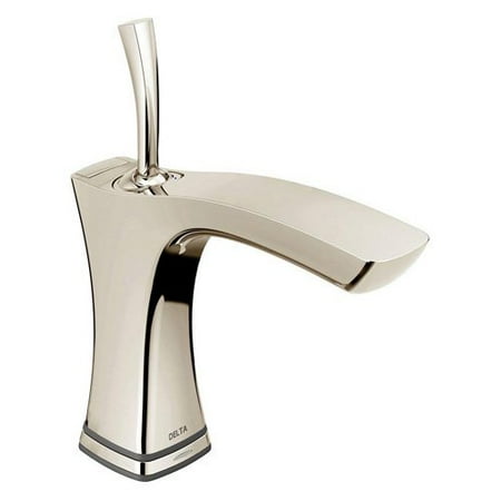 Pn Single Handle - Delta Tesla Single Handle Bathroom Faucet with Touch2O.xt Technology, Polished Nickel
