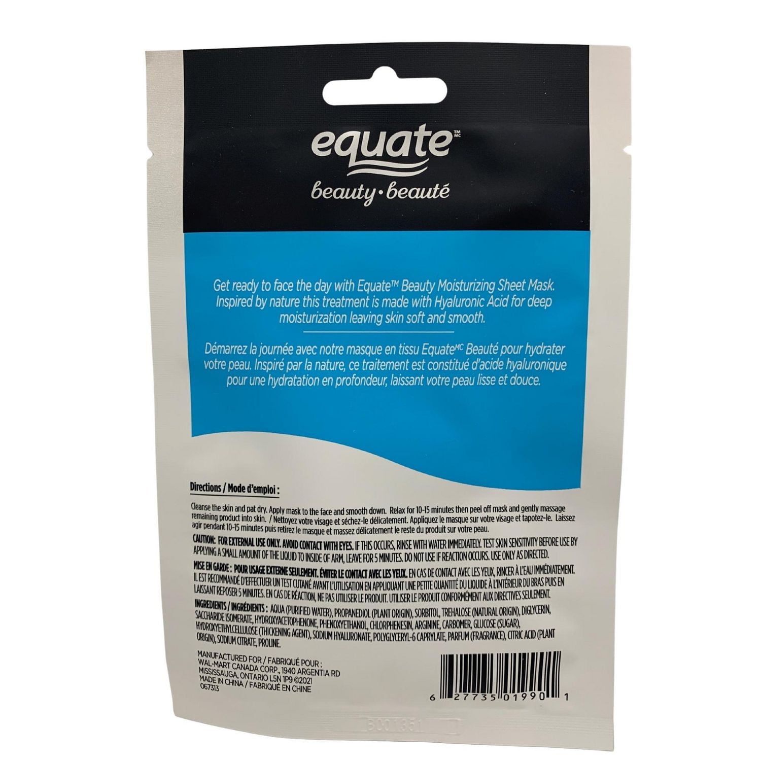Equate Beauty Moisturizing Sheet Mask with Hyaluronic Acid
