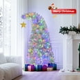 thumbnail image 3 of Ktaxon 6 FT Pre-lit Christmas Tree, Xmas Tree Hinged Branches with 300 RGB Lights and 900 Branch Tips, for Holiday Party Store Office Home, Silver, 3 of 9