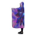 thumbnail image 2 of HATIART Bleu Fleur à Capuche Couverture Portable Confortable à Capuche Jeter Wrap 56x80 Pouces, 2 of 3