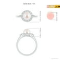 thumbnail image 5 of ANGARA Japanese Akoya Cultured Pearl Halo Engagement Ring in Platinum for Women | June Birthstone, Birthday, Anniversary, Jewelry Gift for Women | Pearl Ring, 5 of 9