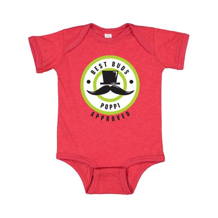 

Inktastic Best Buds Poppi Approved with Tophat and Mustache Gift Baby Boy Bodysuit