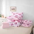 thumbnail image 6 of Manfei Teens Female Kawaii Bow Knot Twin Bedding Sets 7-Piece,Dreamy Princess Bedding Comforter Set Microfiber,Polka Dots Breathable Sheet Sets,Lightweight Room Decor,Reversible, 6 of 8
