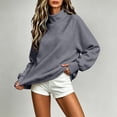 thumbnail image 6 of CQONEPT Mock Neck Sweatshirt Women Fall Fashion Turtleneck Pullover Long Sleeve Casual Fleece Sweatshirts Fall Winter Fashion Clthes XXL, 6 of 6