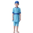 thumbnail image 1 of Traje de baño musulmán para niñas de nacionalidad Hui Traje de baño dividido para niños conservadores (Azure 100), 1 of 5