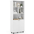 thumbnail image 1 of Costway Bibliothèque Autoportante de 66 Pouces de Hauteur à 5 Niveaux, Armoire de Rangement à 2 Portes, 1 of 10