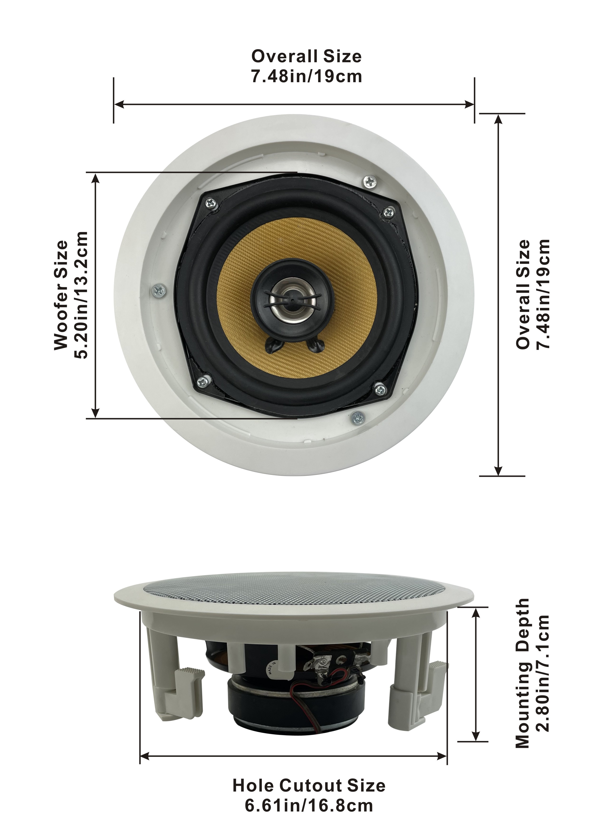 Acoustic Audio HD-5 In Ceiling Speakers Home Theater Surround Sound 7 Speaker Set - image 2 of 4