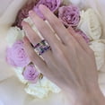 thumbnail image 4 of 925 Sterling Silver Concassé Ice Radiant Coupe Coloré Zircon Anneau pour les Femmes Cadeau Drop Shipping, 4 of 6