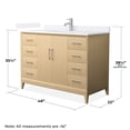 thumbnail image 4 of Janna 48" White Oak Single Vanity & White Quartz Top (1-Hole) & Nickel Trim, 4 of 5