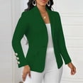 thumbnail image 4 of 2026 Blazers for Women Classic Blazer Lapel Collar Open Front Women's Casual Sleeve Button-Up Long-Sleeved Patchwork Blazer Green Xxl, 4 of 9