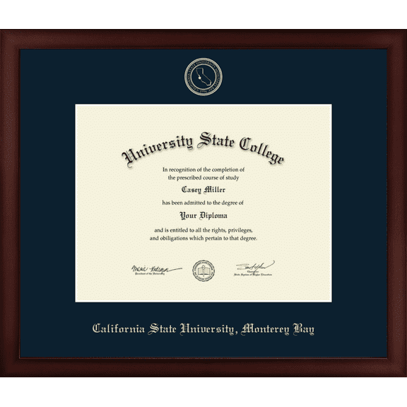 California State University Monterey Bay Diploma Frame, Document Size 11" x 8.5"