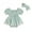 Green, variant on Musuos Newborn Girl Cute Summer Outfit, 3M 6M 12M 18M Short Sleeve Off-shoulder Flower Print Romper Dress with Headband Clothes