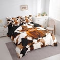 thumbnail image 2 of jejeloiu Highland Cow Cowhide 7pcs Bedding Comforter Set Kids,Farm Animal Print Queen Bedding Sets,Reversible, 2 of 7