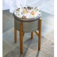 thumbnail image 3 of Plow & Hearth Galvanized Planters with Wooden Stands, Set of 3, 3 of 3