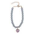 thumbnail image 2 of Collier pour Animaux de Compagnie Collier, Réglable Élégant Forme de Coeur Collier Ensemble Chat Perle Cou Sangle Pendentif Collier pour Chiot Chat Partie Quotidienne, 2 of 8