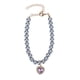 thumbnail image 1 of Collar ajustable para perros y gatos, perfecto para uso diario y fiestas, elegante collar para mascotas con forma de corazón en color gris y morado, 1 of 8