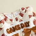 thumbnail image 6 of Cjfdfy Newborn Baby Girl Football Romper Adorable Letter Embroidery Long Sleeve Round Neck Jumpsuit for Party Wear Cute Game Day Football Outfit Letter Embroidery Waffle Knit Bodysuit, 6 of 9