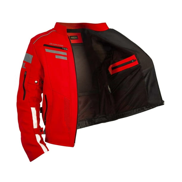Chamarra motociclista hombre protectores reflejante impermeable