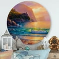 thumbnail image 2 of Romantic Beach During Warm Evening 11 in x 11 in Painting Art Prints, by Designart, 2 of 5
