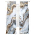thumbnail image 6 of Modern White Gold Sheer Curtains for Living Room Bedroom Abstract Geometric Marble Printed Sheer Curtains 108 Inch Long 2 Panels Set Light Filtering Curtain Window Treatments Drapes for Dining Room, 6 of 6
