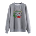 thumbnail image 3 of TWZH Women Christmas Vibes Colorful Lights Socks Cups Printed Sweatshirts Tops, 3 of 6