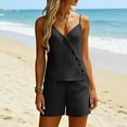 thumbnail image 7 of Women's Two-Piece Suspender Decorative Button And Shorts Casual Summer Set, 7 of 7