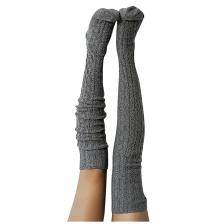 

RPVATI Women s Soft Winter Thigh High Socks Warm Over The Knee Solid Stocks for Women Wool Stockings
