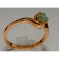 thumbnail image 4 of LBG British Made 18k Rose Gold Natural Emerald Womens Engagement Ring - 33 size options - Size 9.5, 4 of 5