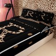 thumbnail image 3 of Meiyoeat Animal Leopard Letter R Zipper Twin Comforter Sets with Fitted Sheet and 2 Pillowcases for Women Juniors, Classic Polka Dot Zipper Bedding Set for Bedroom,4-Piece,Black Reversible, 3 of 6