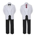 thumbnail image 2 of 5-7pc Formal Black White Suit Set Burgundy Bow Necktie Vest Boy Baby Sm-20 Teen, 2 of 3