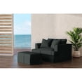thumbnail image 2 of Pemberly Row 52" Fabric Slipcover Chair/A Half &Ottoman in Dark Gray, 2 of 8