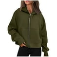 thumbnail image 1 of MeetoTime Women's Zip Up Hooded Sweatshirt Fall Fleece Long Sleeve Hoodie Basic Jacket with Pockets, 1 of 5