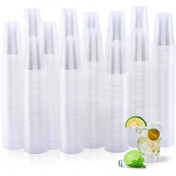 1000Pack 9 oz Clear Plastic CupsCold Party Drinking Plastic Cups Bulk for Birthday Parties Picnics Ceremonies and Weddings