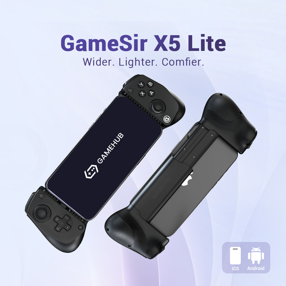 Control para Móvil GameSir X5 Lite con Sticks Hall Effect, Personalización Turbo y Carga Pasante, para iPhone 16/15, iPad mini y Android (Negro) 6
