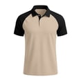 thumbnail image 3 of Casual Short Sleeve Shirts for Men, Flannel Collar Open Front Button Down, Solid Color Polyester Top,, 3 of 6
