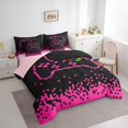 thumbnail image 3 of Manfei Boys Girls Video Game Bedding Comforter Set 7 Pieces,Abstract Plaid Gamepads Full Bedding Set Lightweight,Black Pink Fitted Sheet Flat Sheet,Luxury Bedroom Decor,Reversible, 3 of 8