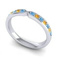 thumbnail image 2 of 0.30 Carat Unique Round Cut Blue Topaz & Citrine Gemstone Anniversary Eternity Band for her Solid 14K White Gold Size 4 by Diamond-Capitals, 2 of 8