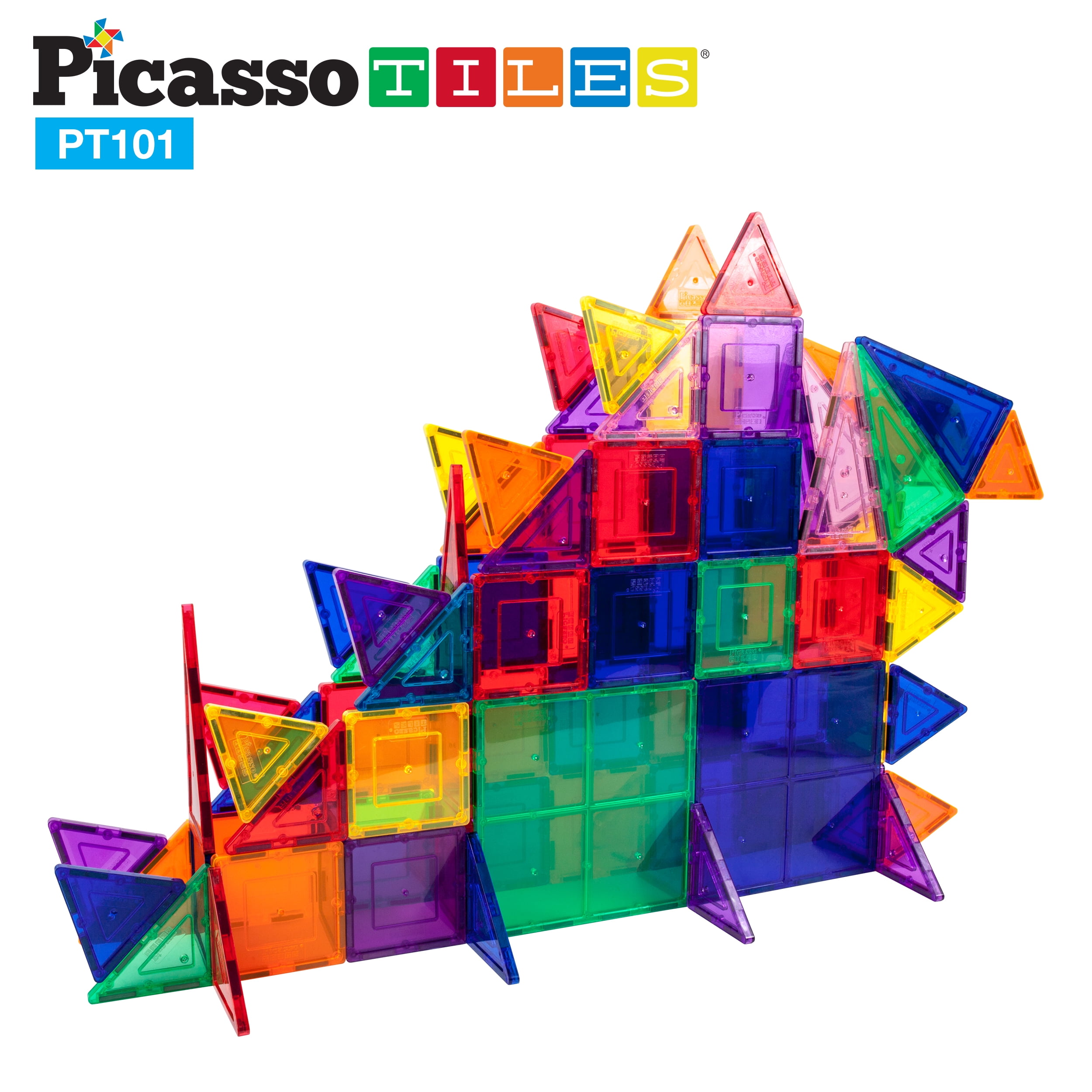 PicassoTiles 101 Piece Magnetic Building Block 101pc Set Magnet Construction Toy, Multicolor - Walmart.com